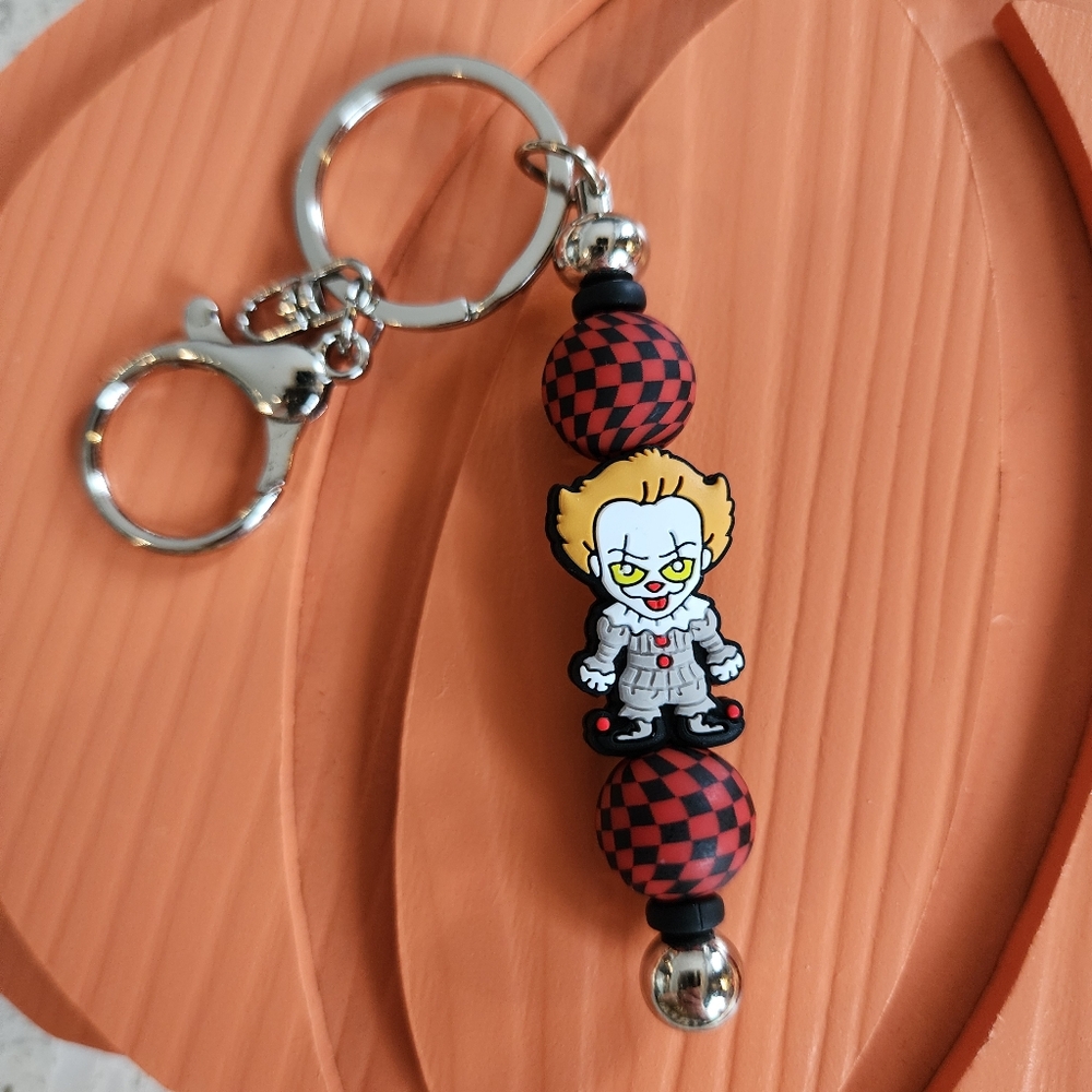 🆕️Pennywise Keychain with Red and Black Beads